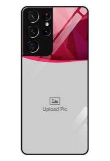 Galaxy S21 Ultra Custom Glass Mobile Case  - Red Abstract Design