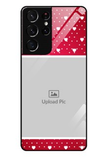 Galaxy S21 Ultra Photo Printing on Glass Case  - Hearts Mobile Case Design