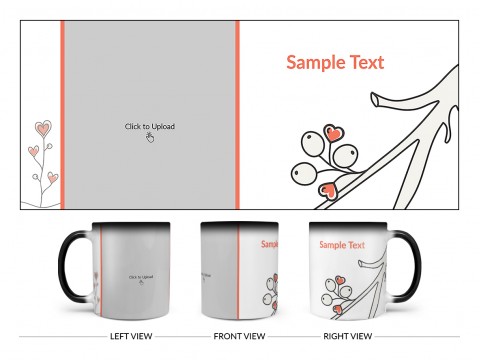 Lover Symbols Tree Branch Design On Magic Black Mug