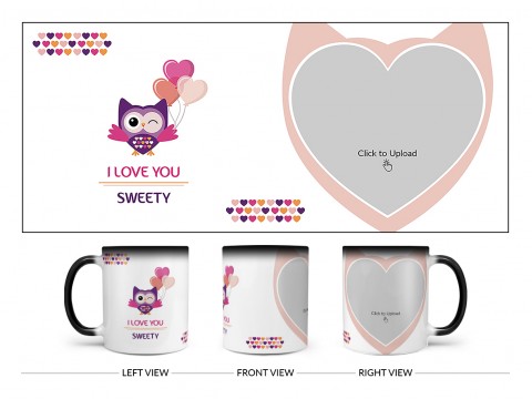 Love Proposal Bird Design On Magic Black Mug