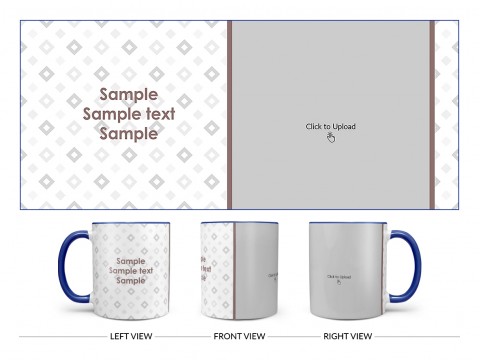 Tilted Square Pattern Background Design On Dual Tone Blue Mug