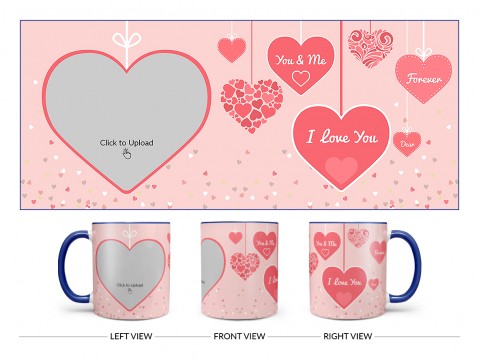 Your & Me Forever Design On Dual Tone Blue Mug