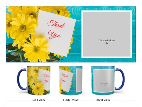 Thank You Design On Dual Tone Blue Mug