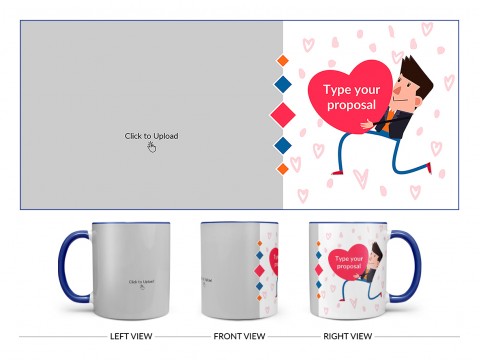Proposal Design On Dual Tone Blue Mug