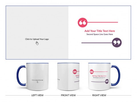 Corporate Mug With Custom Message Design On Dual Tone Blue Mug