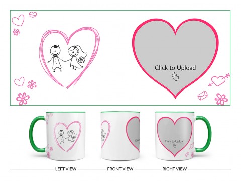 Couple In Wedding Celebrations Design On Dual Tone Green Mug