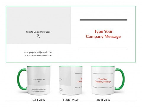 Company Mug With Custom Message Design On Dual Tone Green Mug