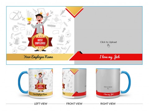 Best Employee Design On Dual Tone Sky Blue Mug