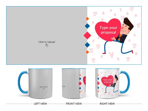 Proposal Design On Dual Tone Sky Blue Mug