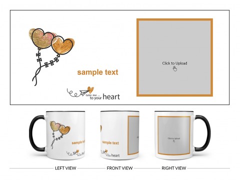 Take Me To Your Heart Quote Design On Dual Tone Black Mug