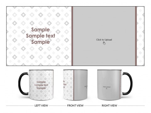 Tilted Square Pattern Background Design On Dual Tone Black Mug