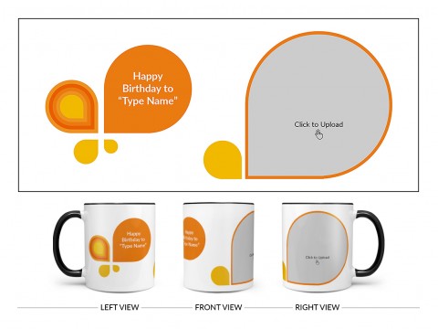 Happy Birthday Design On Dual Tone Black Mug