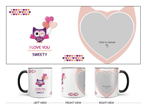 Love Proposal Bird Design On Dual Tone Black Mug