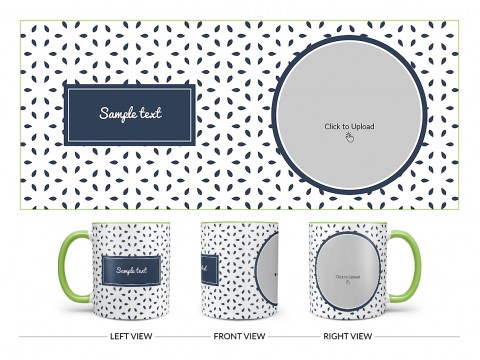 Flower Petals Pattern Background Design On Dual Tone Light Green Mug