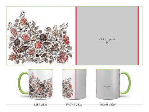 Artisic Design On Dual Tone Light Green Mug