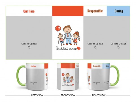 Best Dad Ever Design On Dual Tone Light Green Mug