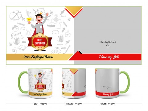 Best Employee Design On Dual Tone Light Green Mug