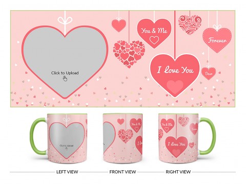 Your & Me Forever Design On Dual Tone Light Green Mug