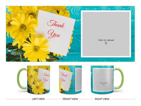 Thank You Design On Dual Tone Light Green Mug