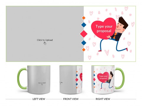 Proposal Design On Dual Tone Light Green Mug