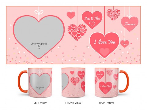 Your & Me Forever Design On Dual Tone Orange Mug