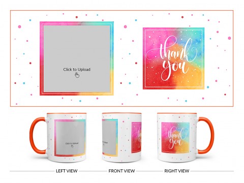 Thank You Design On Dual Tone Orange Mug