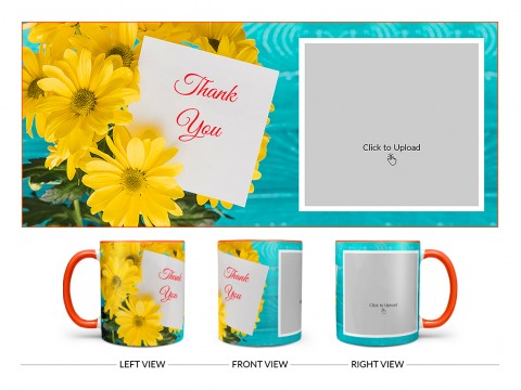 Thank You Design On Dual Tone Orange Mug