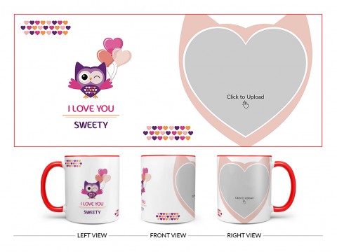 Love Proposal Bird Design On Dual Tone Red Mug