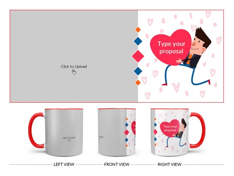 Proposal Design On Dual Tone Red Mug