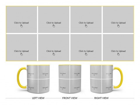 8 Pic Upload Design For Any Occasions & Event Design On Dual Tone Yellow Mug