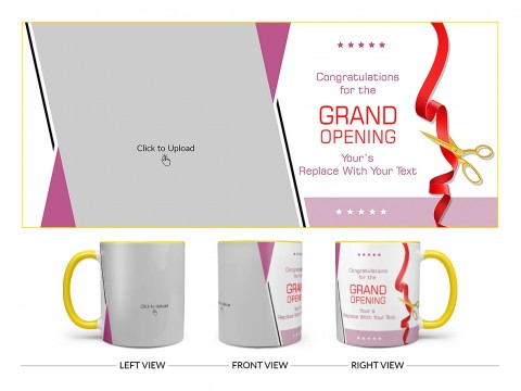 Congratulations Design On Dual Tone Yellow Mug