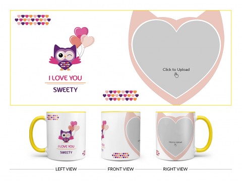 Love Proposal Bird Design On Dual Tone Yellow Mug