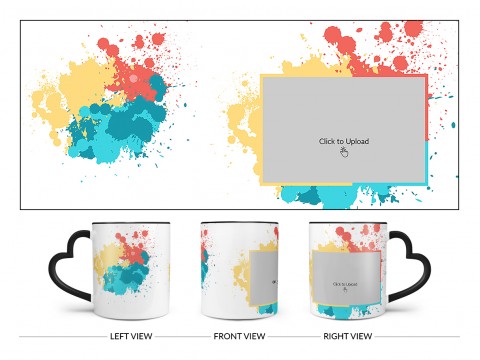 Multiple Colours Design On Love Handle Dual Tone Black Mug