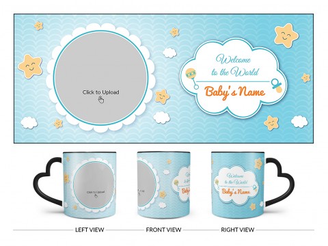 Welcome To The World Design On Love Handle Dual Tone Black Mug