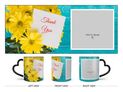 Thank You Design On Love Handle Dual Tone Black Mug