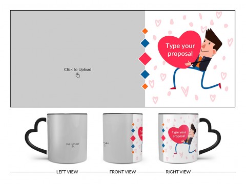 Proposal Design On Love Handle Dual Tone Black Mug