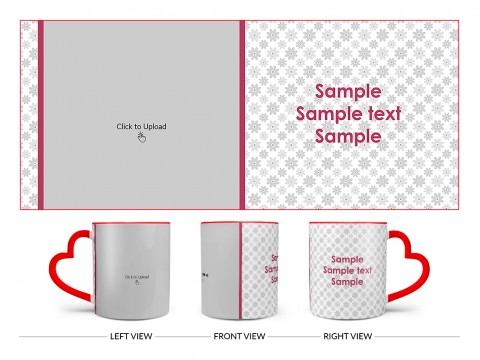 Flower Patten Background Design On Love Handle Dual Tone Red Mug