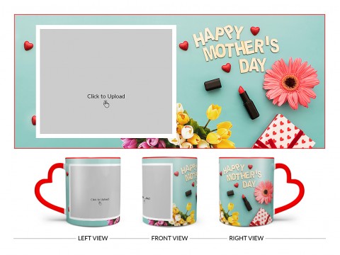 Happy Mother's Day Design On Love Handle Dual Tone Red Mug