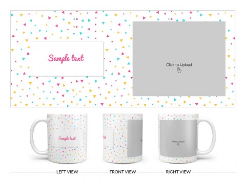 Colourful Triangles Pattern Background Design On Plain white Mug