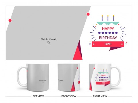 Brother's Birthday With White Background Design On Plain white Mug