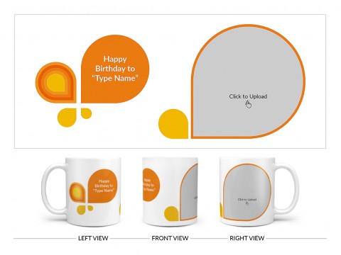 Happy Birthday Design On Plain white Mug