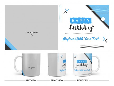 Happy Birthday Design On Plain white Mug