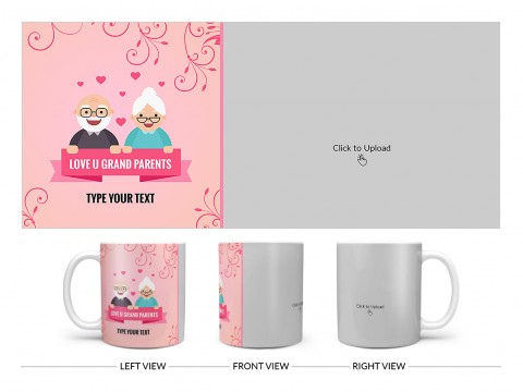 Grandparents Day With Large Pic Upload Design On Plain white Mug
