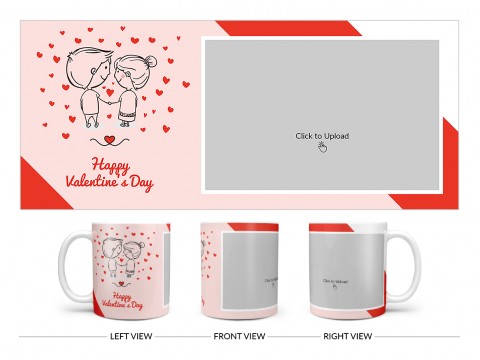 Happy Valentine's Day Design On Plain white Mug