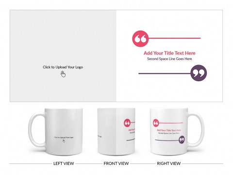 Corporate Mug With Custom Message Design On Plain white Mug