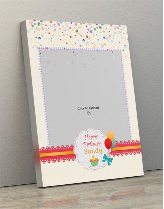Photo Canvas Frames 10x14 - Birthday Wishes With Color Bubbles And Balloons Design