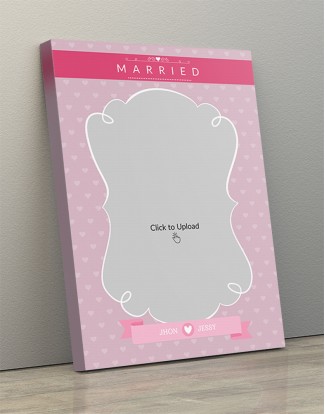 Photo Canvas Frames 10x14 - Vintage Frame With Heart Symbols In Background Design