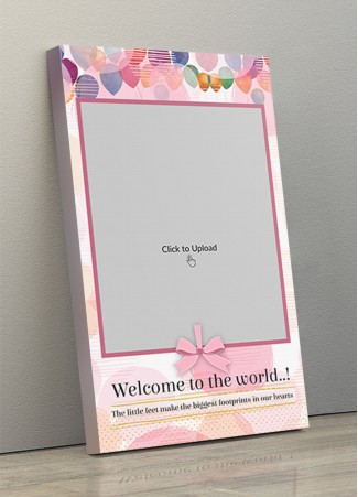 Photo Canvas Frames 10x17 - Abstract Balloons With Ribbon Frame Design