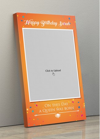 Photo Canvas Frames 10x17 - Birthday Wishes With Confetti Design