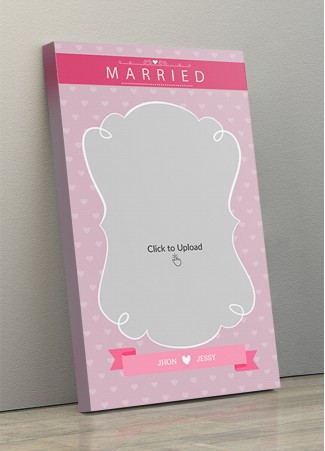 Photo Canvas Frames 10x17 - Vintage Frame With Heart Symbols In Background Design